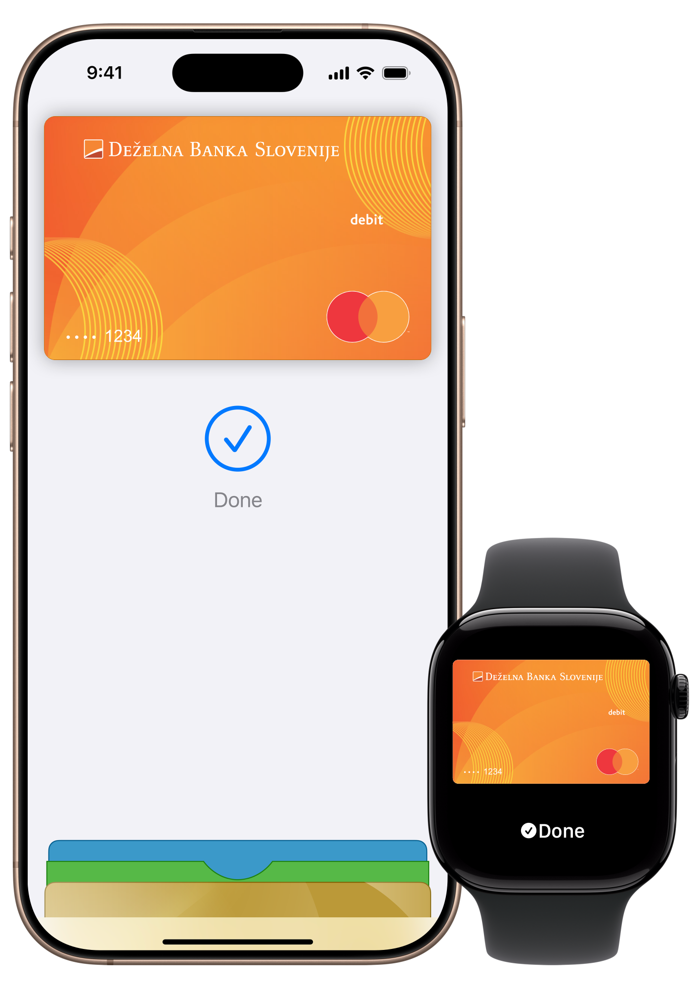 DBS plačilna kartica na napravah iPhone in Apple Watch