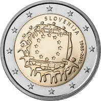 7. decembra v prodaji še zadnji letošnji numizmatični izdelek - spominski 2-evrski kovanec, izdan ob 30. obletnici zastave Evropske unije