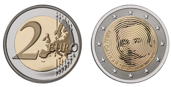 150. obletnica rojstva Ivana Cankarja - 2 EUR  - v prodaji od 17.6.2026